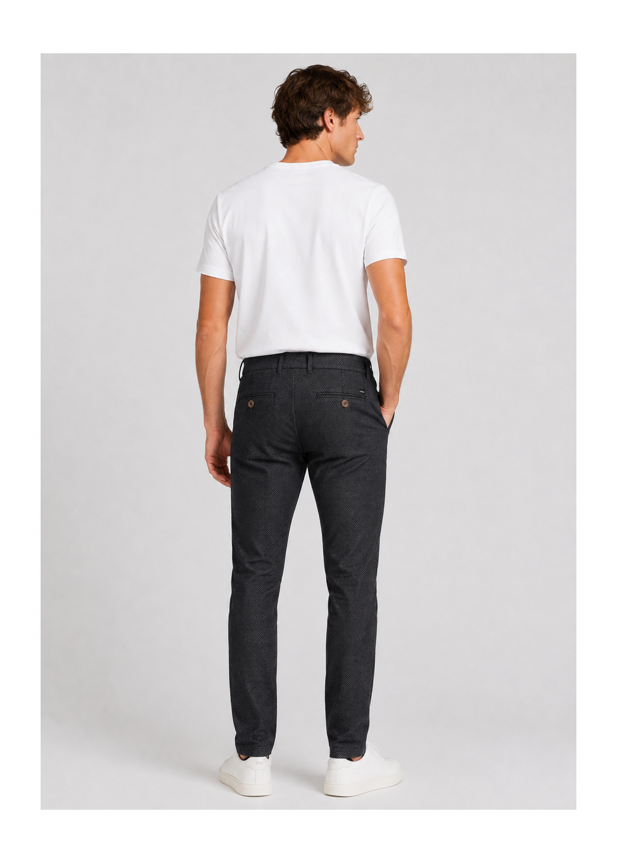 Pantalón Chino De Hombre Jeans Texturizado Y Elástico  Para El Día A Día