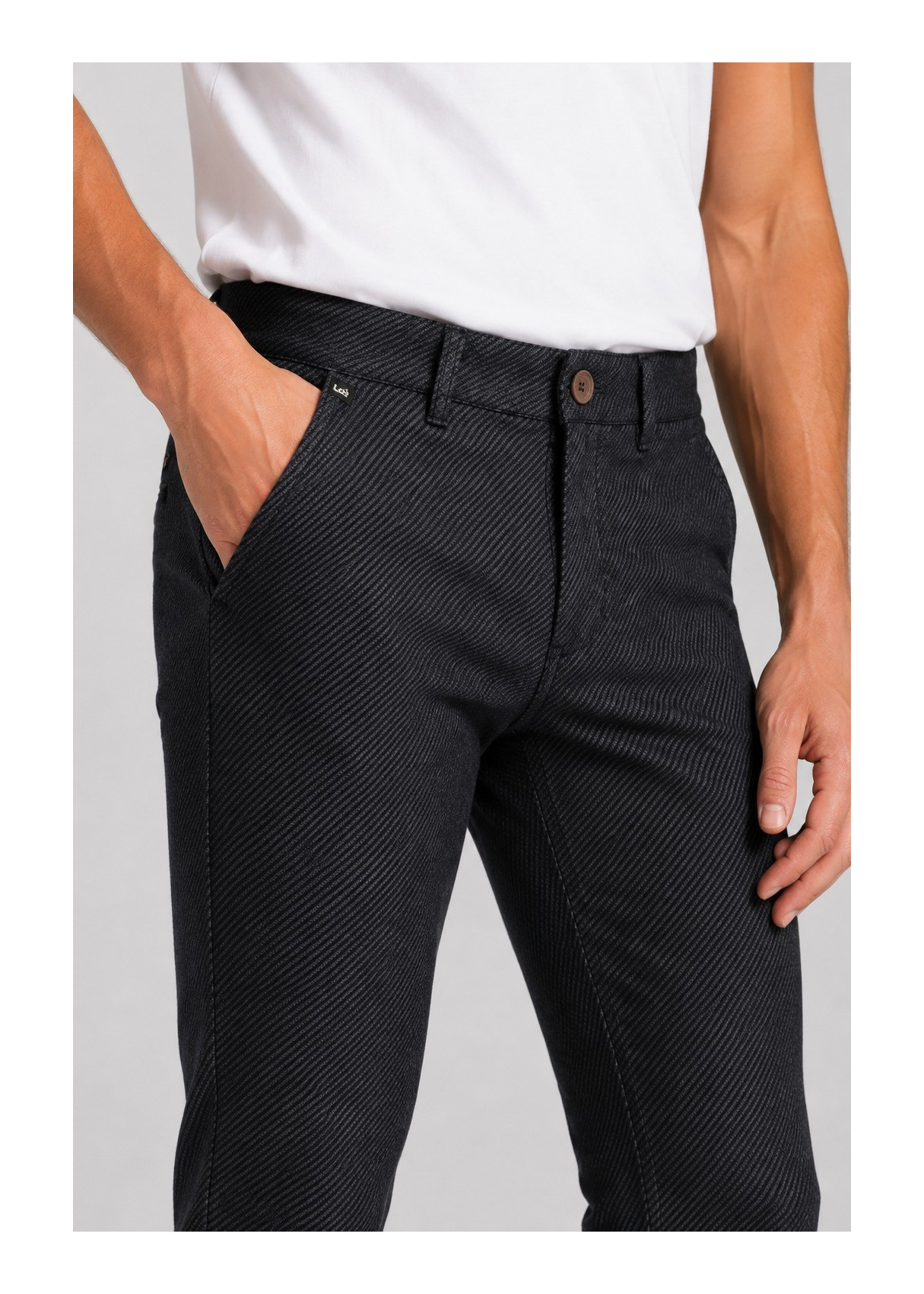 Pantalón Chino De Hombre Jeans Texturizado Y Elástico  Para El Día A Día