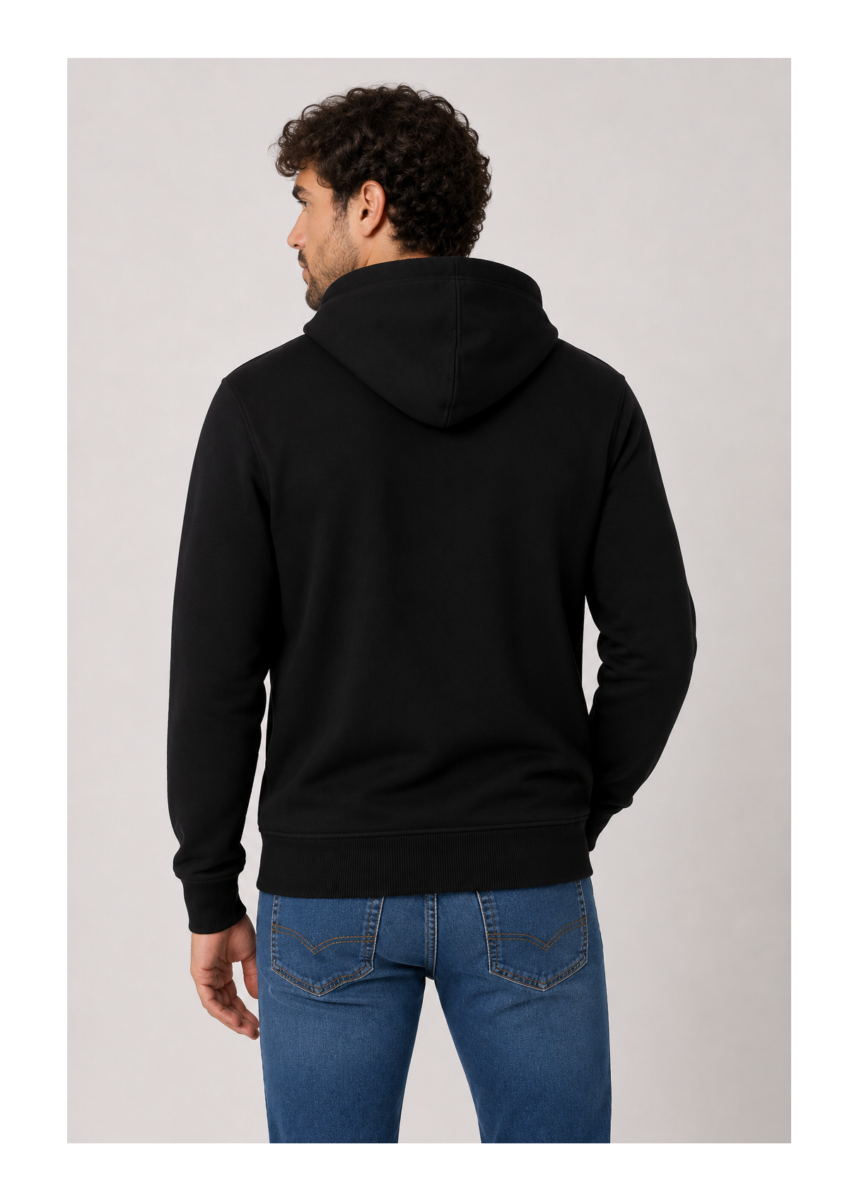 Sudadera Capucha Cremallera logo bordado azul