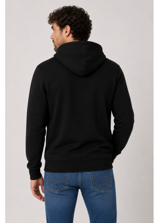 Sudadera Capucha Cremallera logo bordado azul