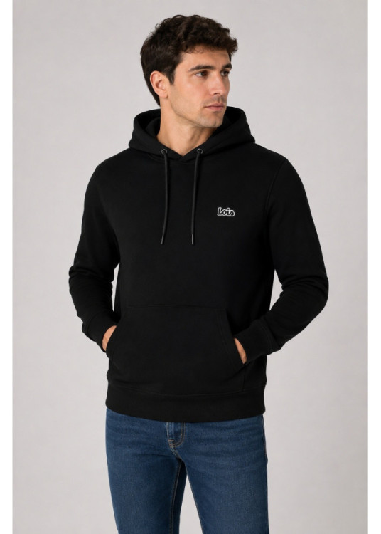 Sudadera capucha logo bordado azul