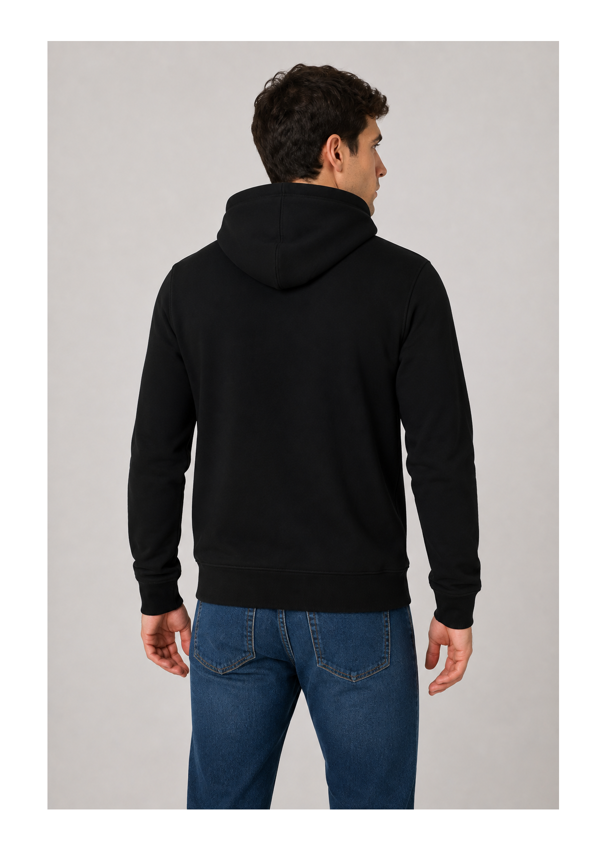 Sudadera capucha logo bordado azul