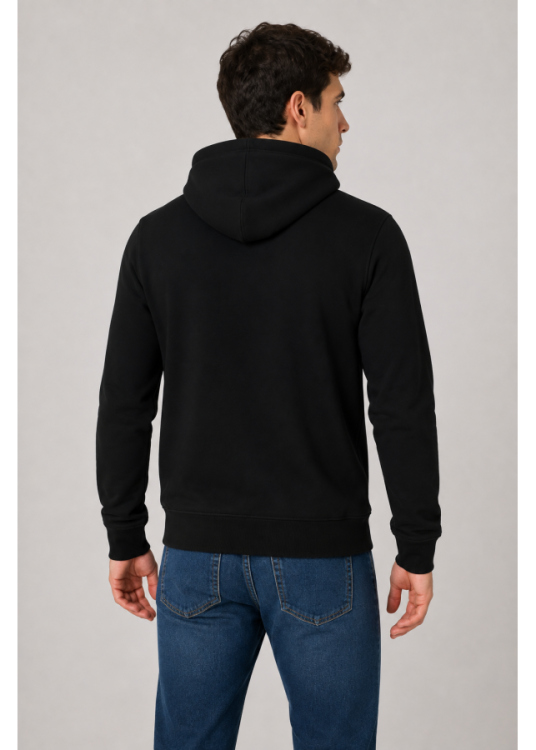 Sudadera capucha logo bordado azul