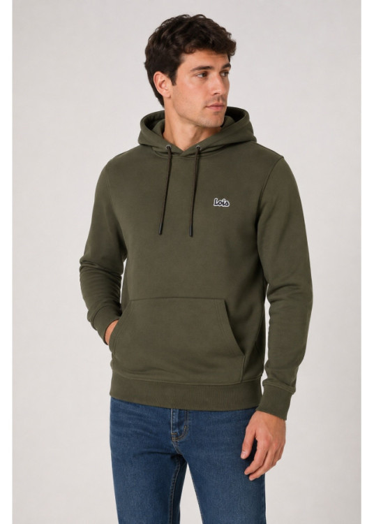 Sudadera capucha logo bodado verde