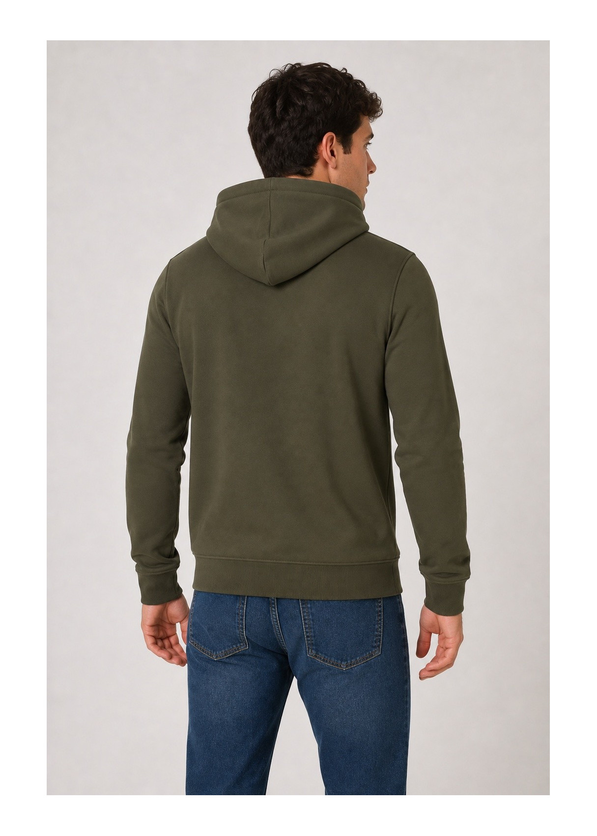 Sudadera capucha logo bodado verde
