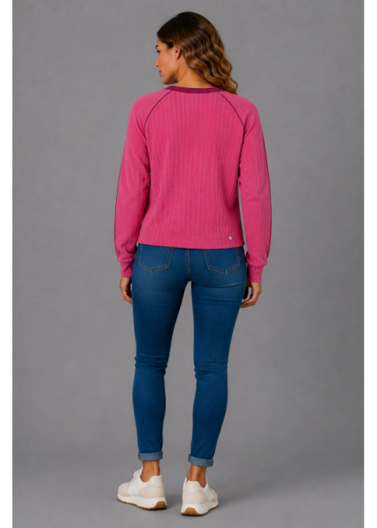 Lois Jeans Jersey De Cuello Redondo Para Mujer Con Manga Japonesa Y Acabado De Pelo  Look Contemporáneo