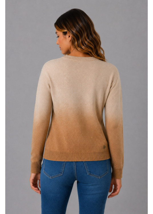 Jersey De Cuello Redondo De Mujer Jeans Con Acabado Degradado  Selección De Invierno