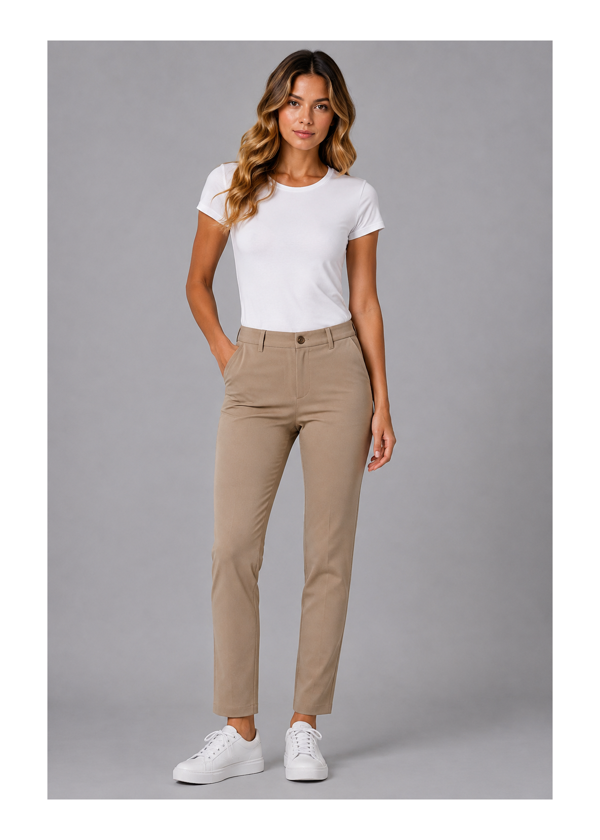 Pantalón Chino slim marrón