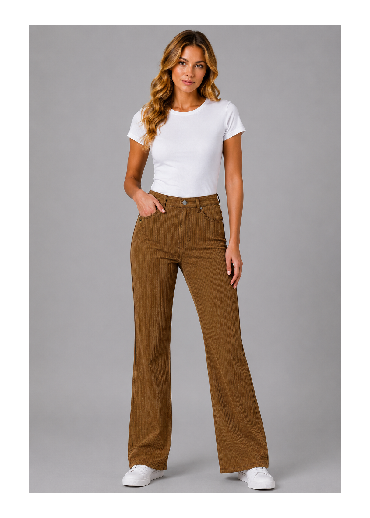 Pantalón Pana bootcut marrón