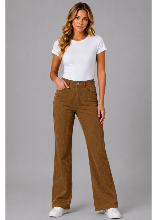 Pantalón Pana bootcut marrón