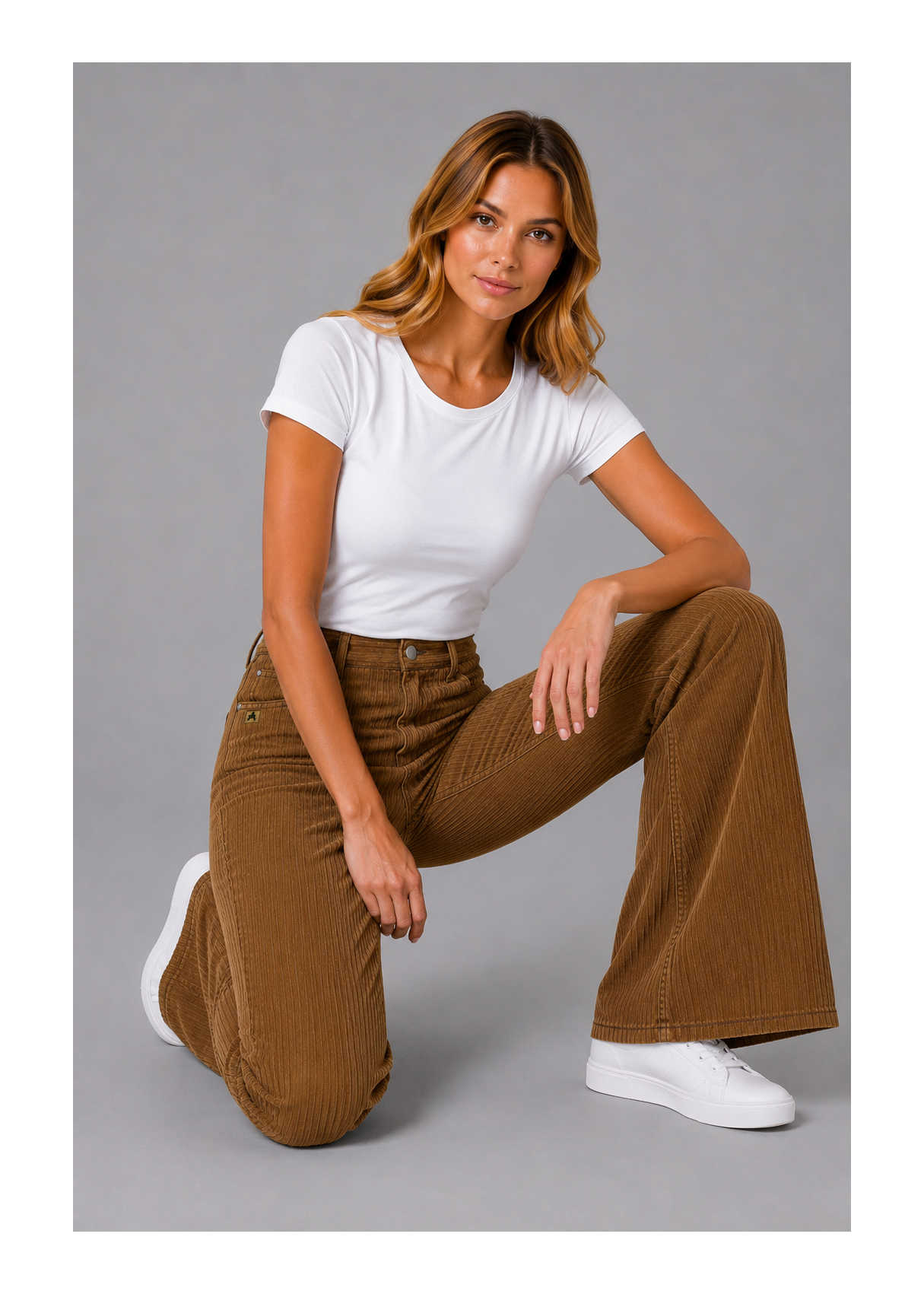 Pantalón Pana bootcut marrón