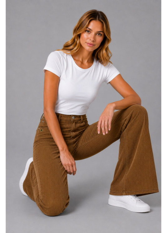 Pantalón Pana bootcut marrón