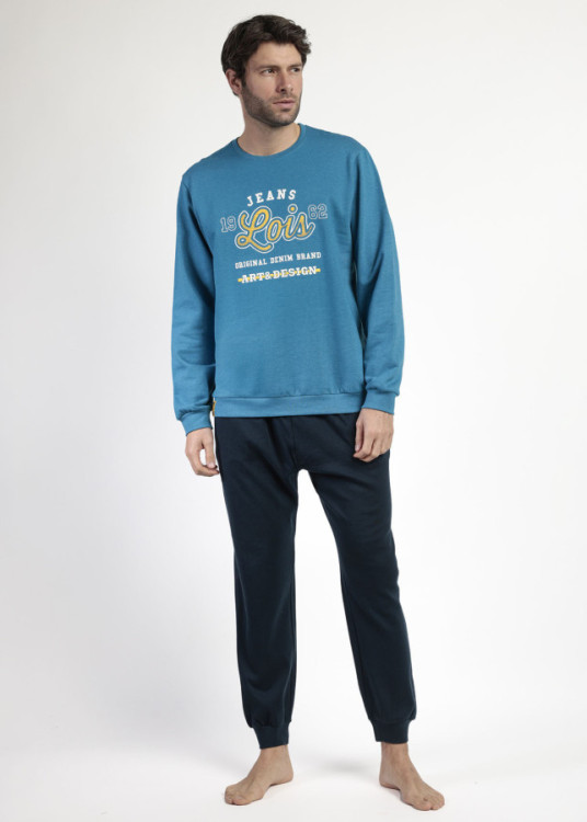 Pijama Manga Larga Felpa 1962 azul