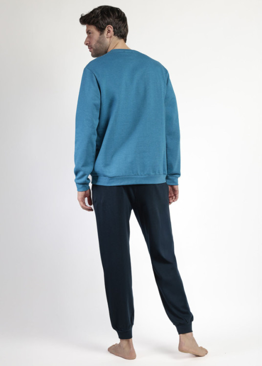Pijama Manga Larga Felpa 1962 azul