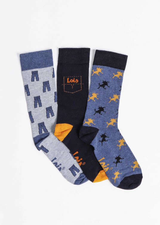 Calcetín Mediano Jeans Pack De 3 Unidades