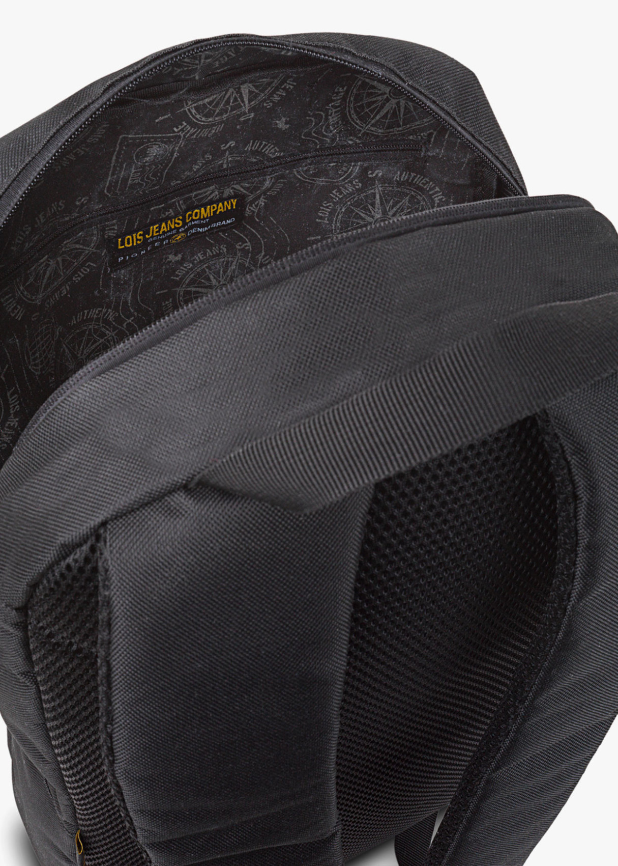 Mochila con Asas Acolchadas y Cierres de Cremallera Negra