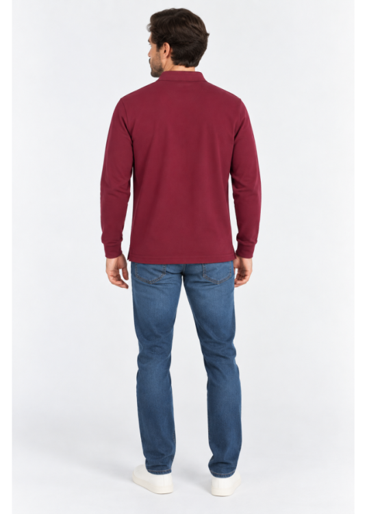 Lois Jeans Polo De Manga Larga Para Hombre En Piqué Con Parche De Logotipo  Fondo De Armario