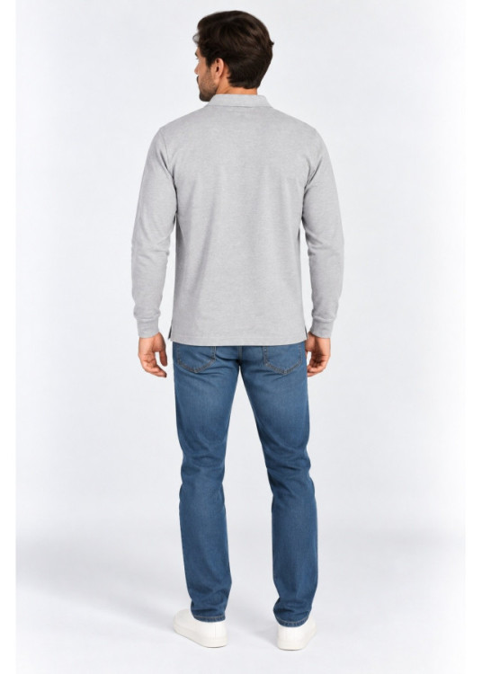 Polo De Manga Larga En Piqué Con Parche De Logotipo Jeans Para Hombre  Estética Masculina