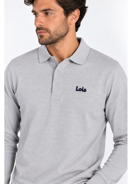 Polo De Manga Larga En Piqué Con Parche De Logotipo Jeans Para Hombre  Estética Masculina