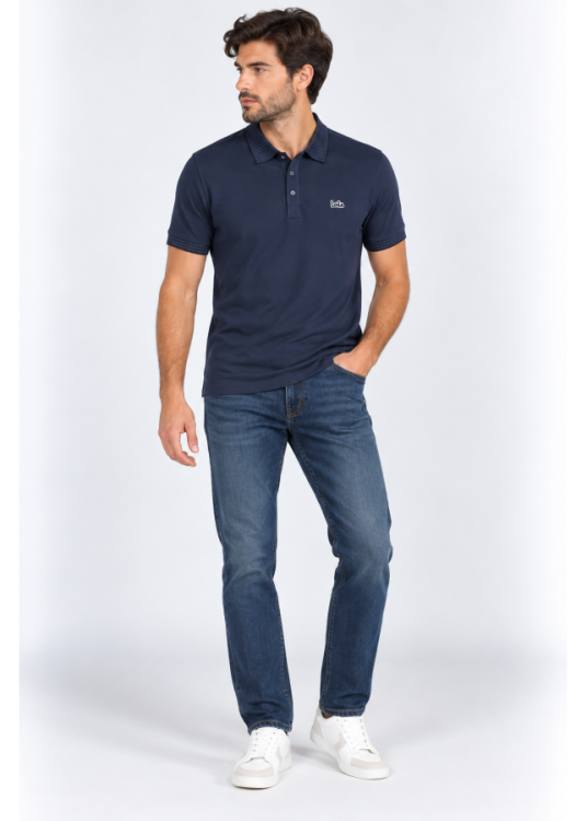 Lois Jeans Polo De Manga Corta Para Hombre Con Parche De Logotipo  Inspiración Denim