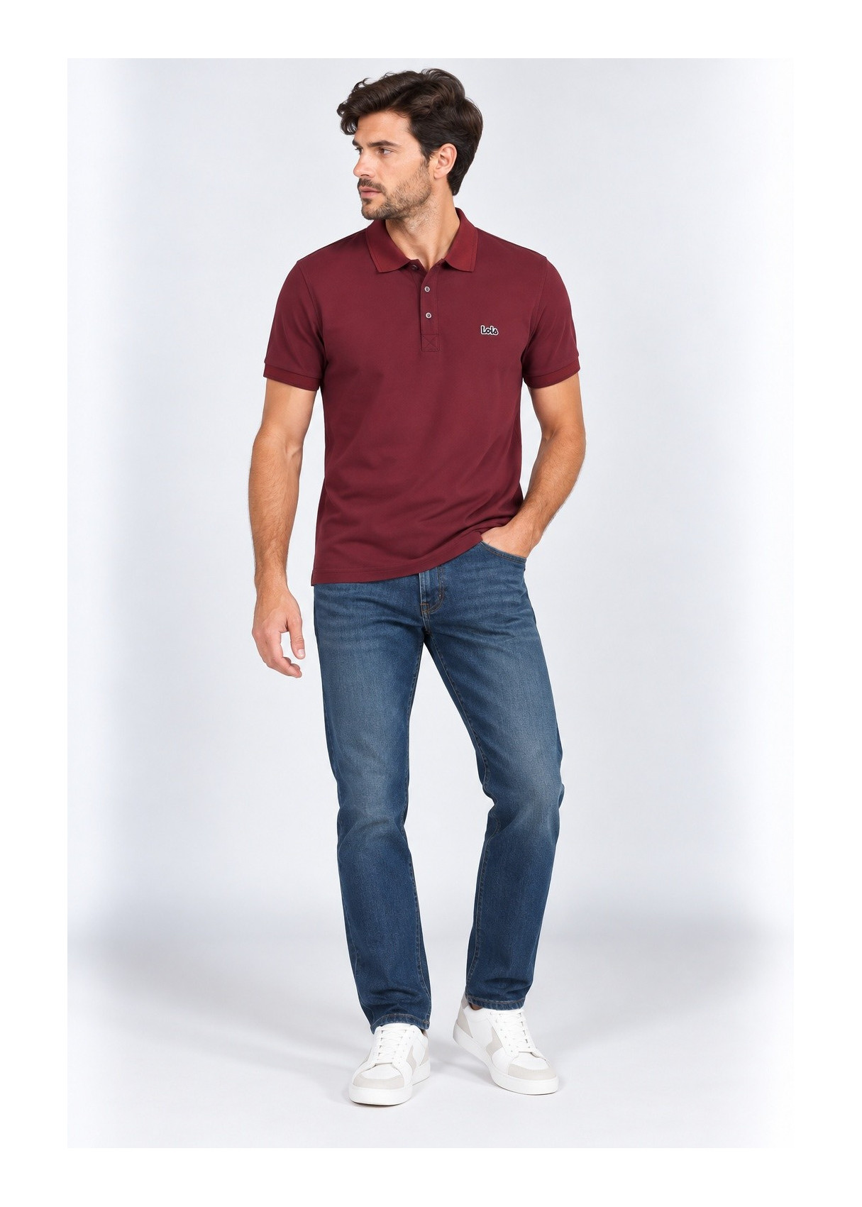 Polo De Manga Corta Con Parche De Logotipo Jeans Para Hombre  Línea Clásica Renovada