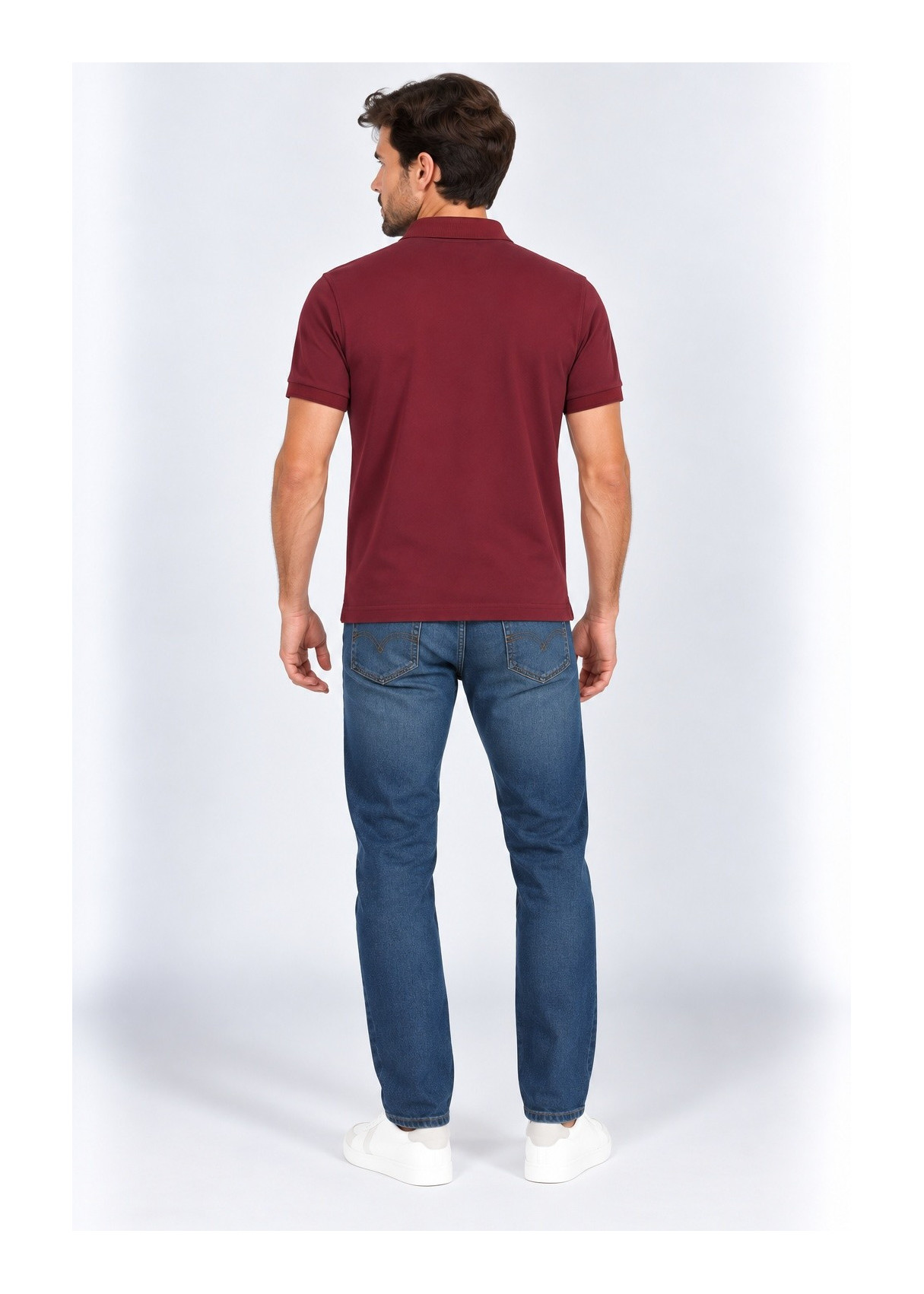 Polo De Manga Corta Con Parche De Logotipo Jeans Para Hombre  Línea Clásica Renovada