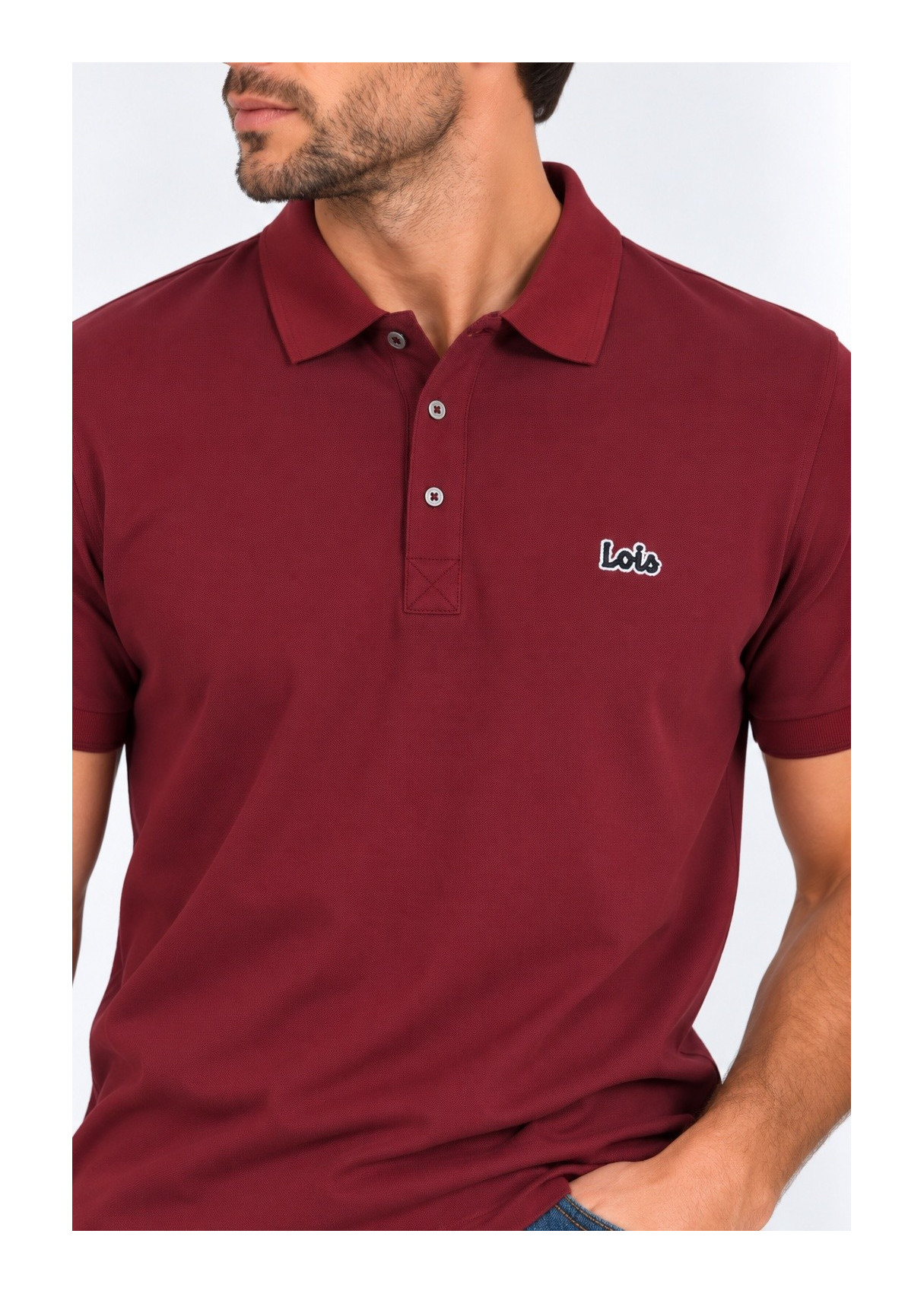 Polo De Manga Corta Con Parche De Logotipo Jeans Para Hombre  Línea Clásica Renovada