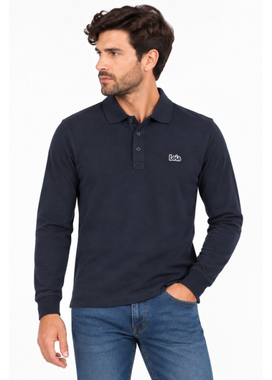 Polo De Manga Larga De Jacquard Con Etiqueta De Logotipo Jeans Para Hombre  Imagen Casual