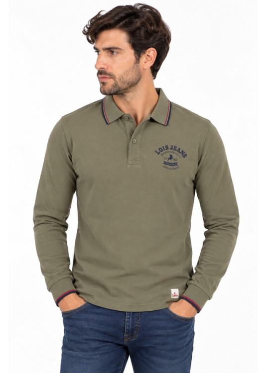 Lois Jeans Polo De Manga Larga Para Hombre Con Gráfica Genuine  Fondo De Armario