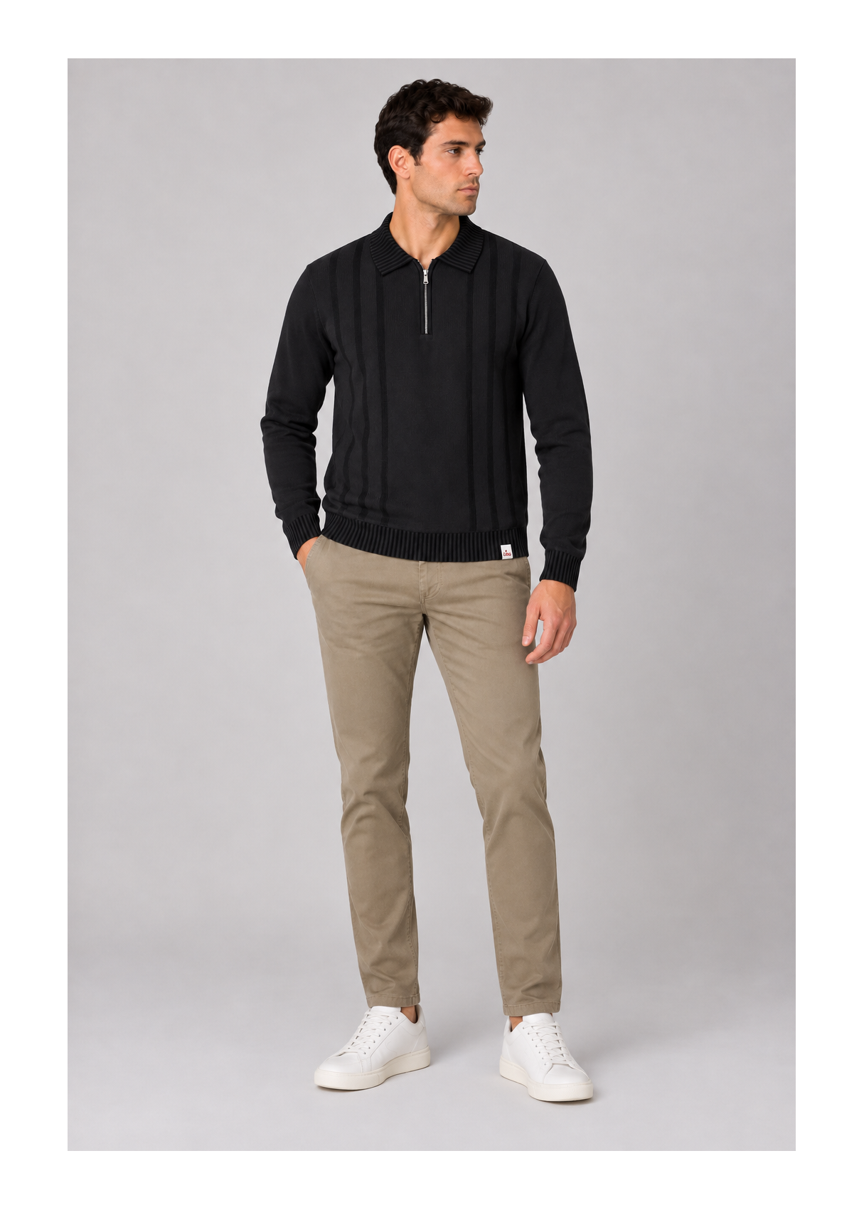Polo De Punto Jeans Para Hombre De Punto Jacquard Con Bordado  Colección De Invierno