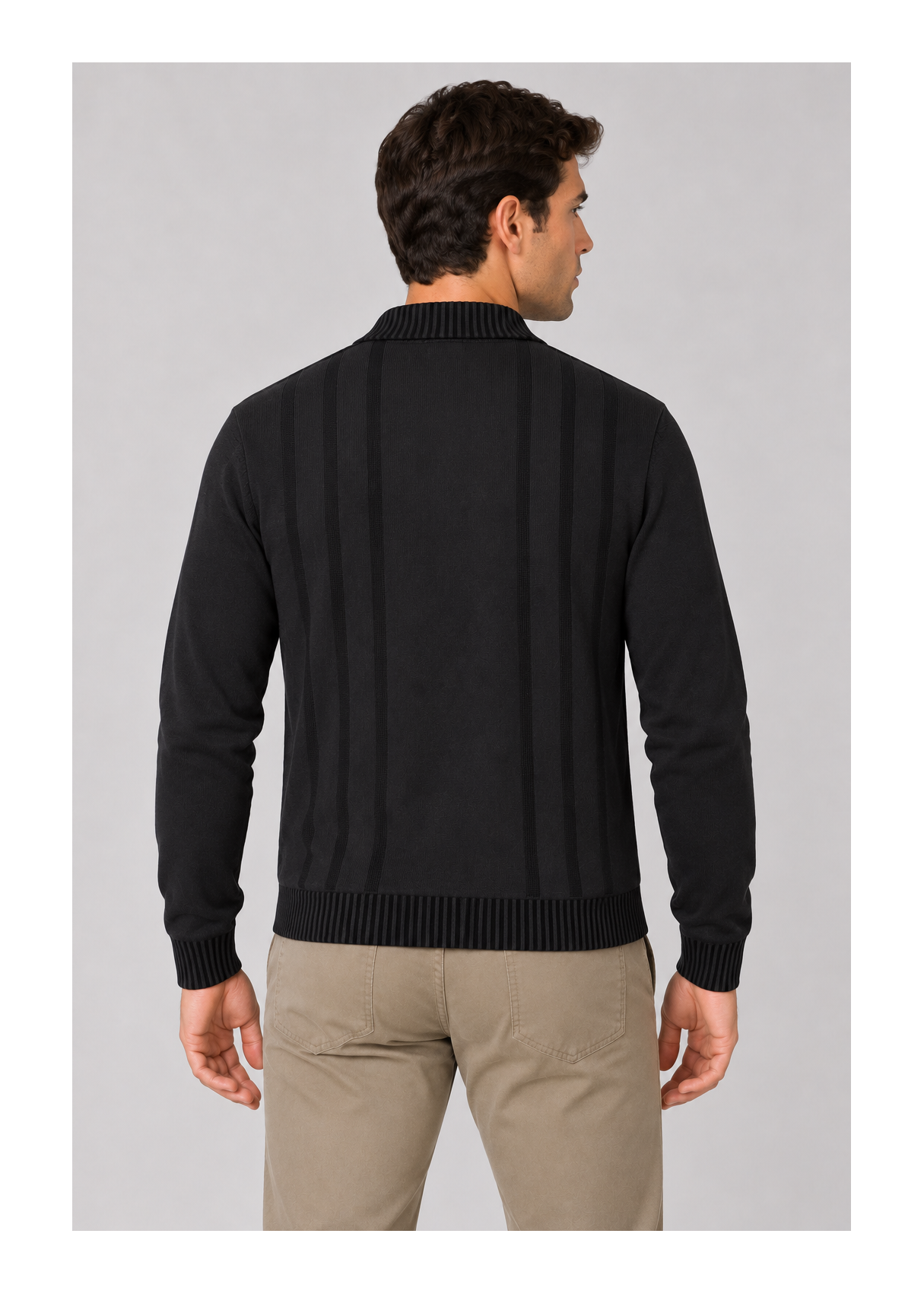Polo De Punto Jeans Para Hombre De Punto Jacquard Con Bordado  Colección De Invierno