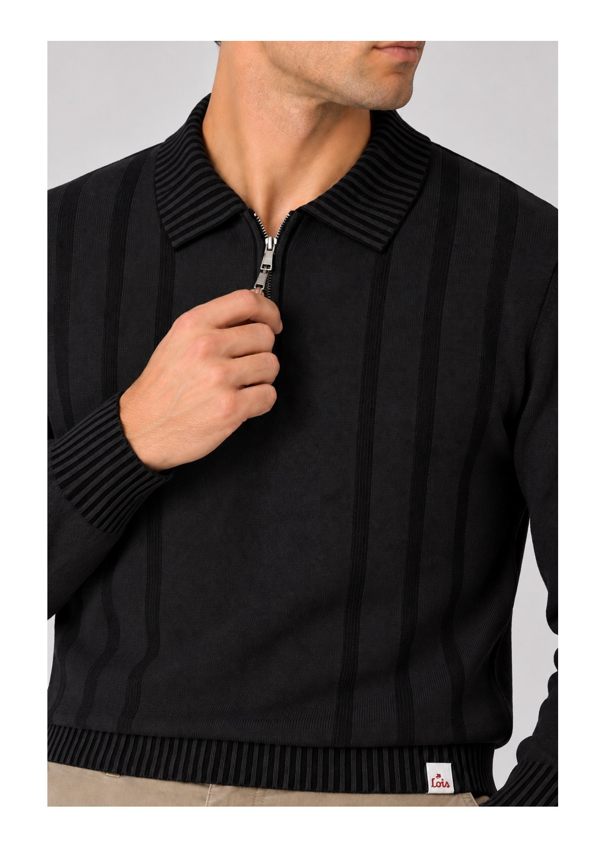 Polo De Punto Jeans Para Hombre De Punto Jacquard Con Bordado  Colección De Invierno