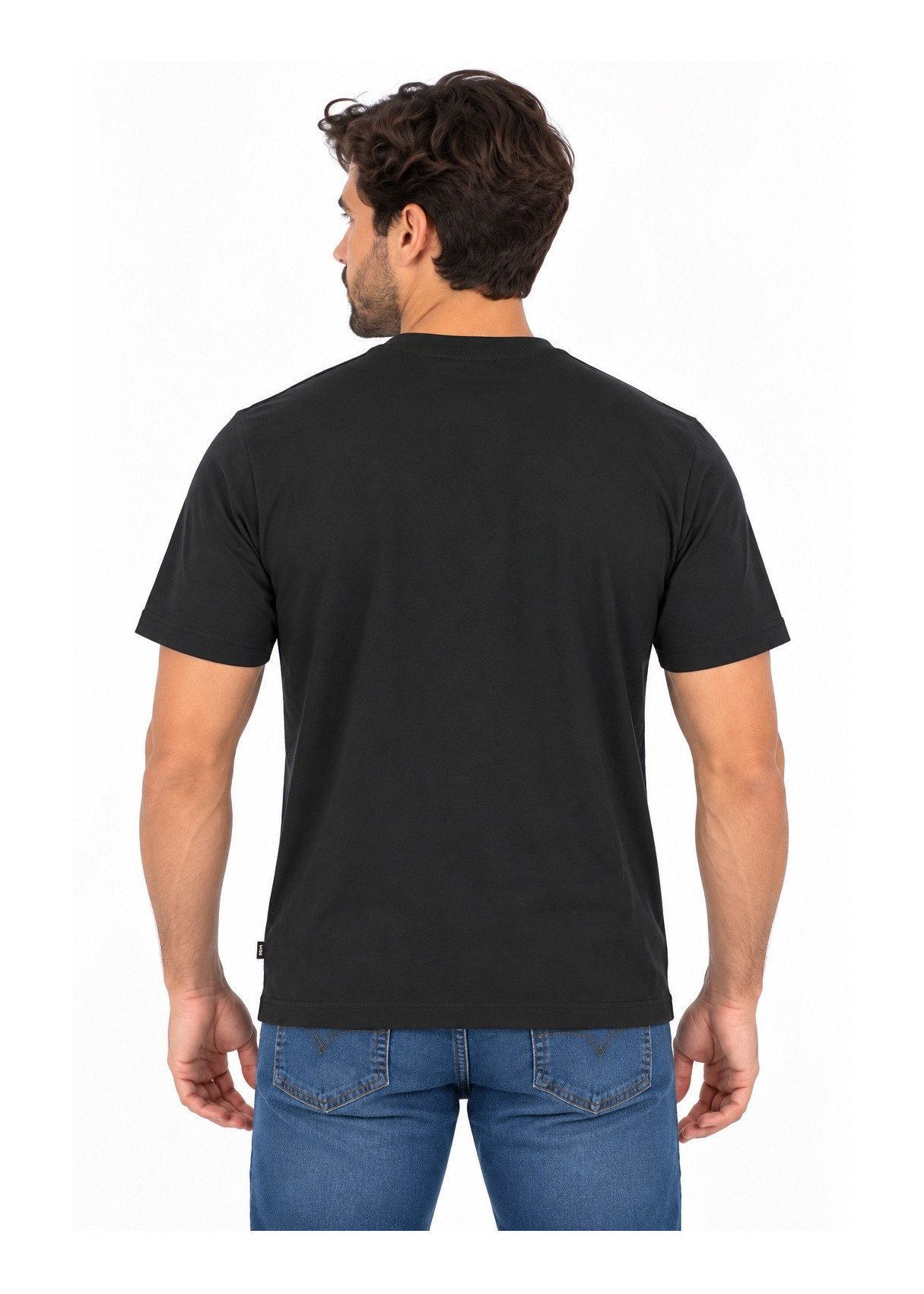 Camiseta De Manga Corta Jeans Para Hombre Básica Con Logotipo Del Toro  Diseño Combinable