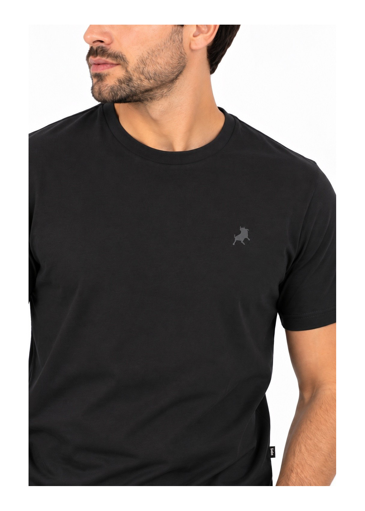 Camiseta De Manga Corta Jeans Para Hombre Básica Con Logotipo Del Toro  Diseño Combinable