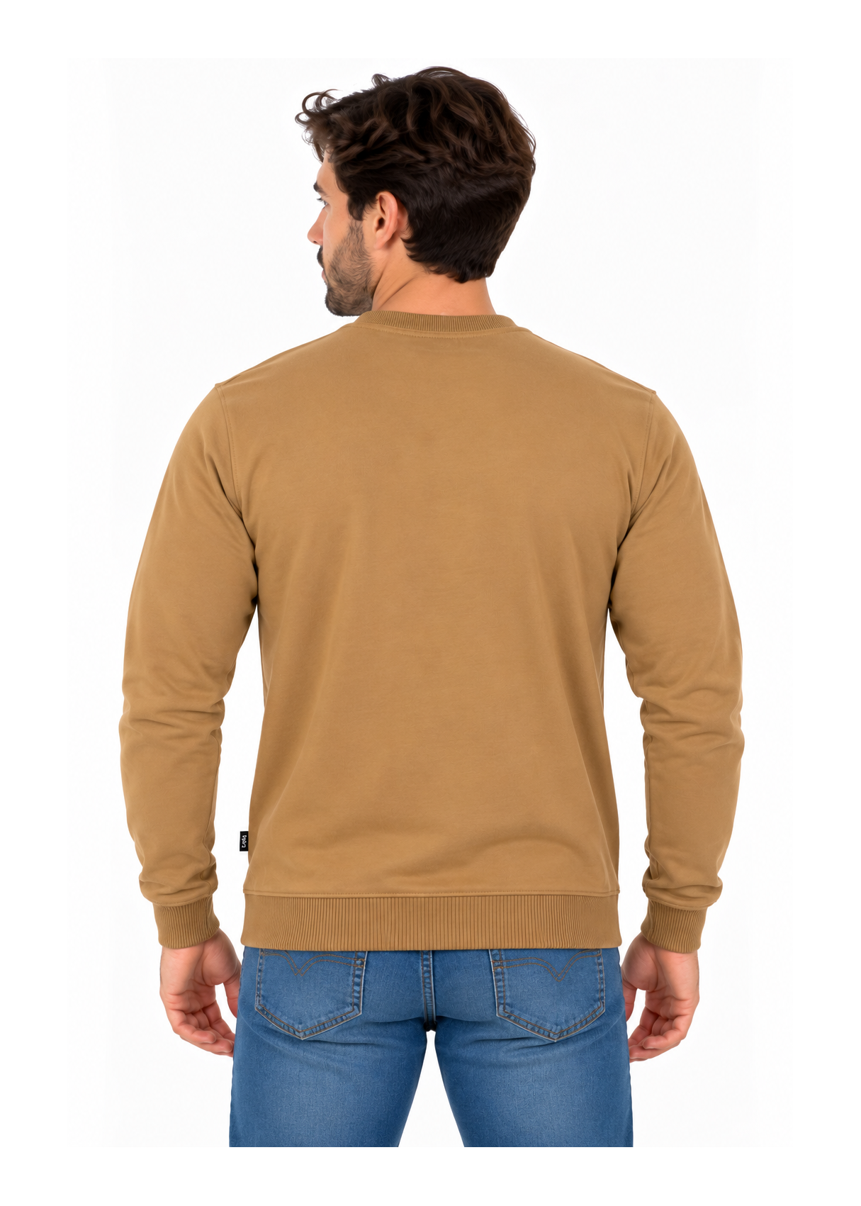 Sudadera De Cuello Redondo Jeans Para Hombre Básica Con Parche De Logotipo  Colección De Invierno
