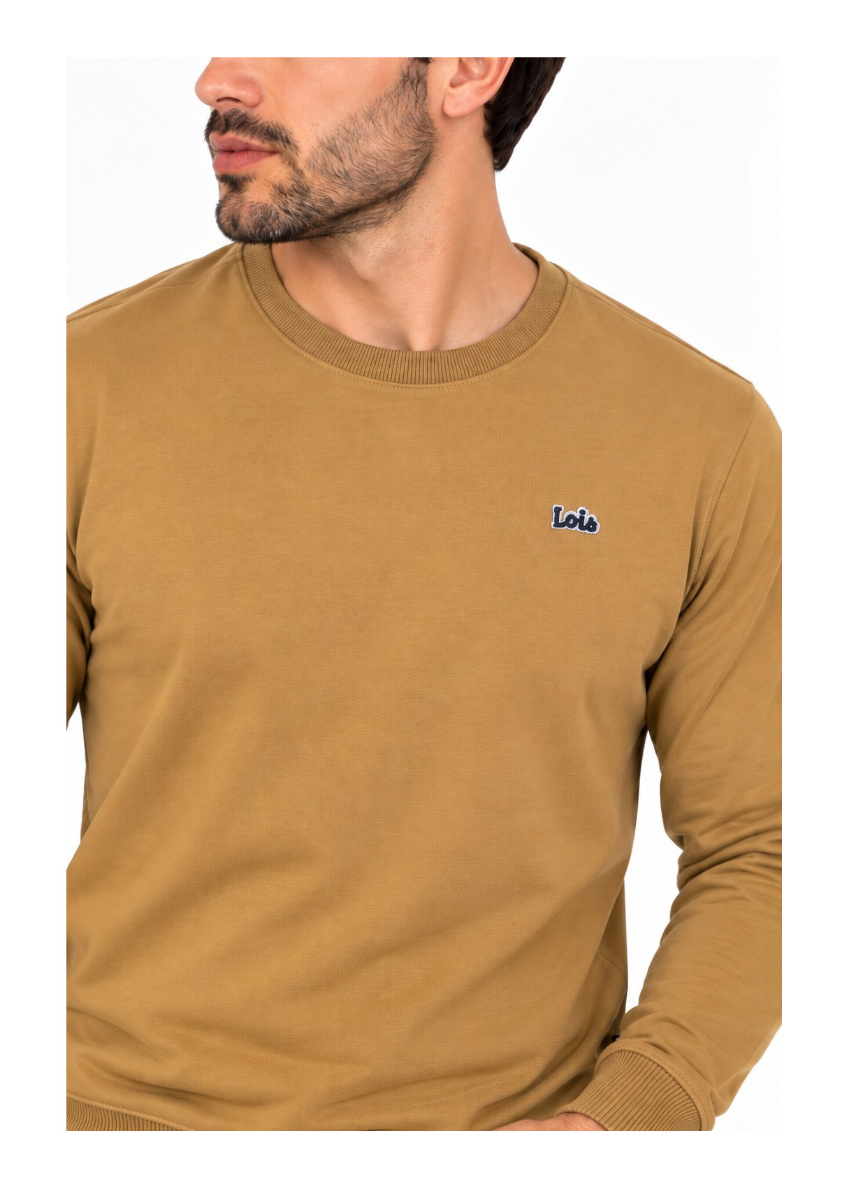 Sudadera De Cuello Redondo Jeans Para Hombre Básica Con Parche De Logotipo  Colección De Invierno