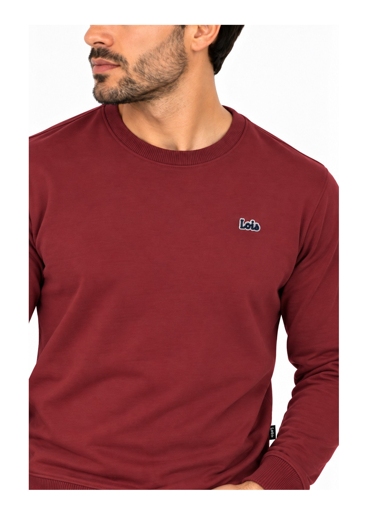 Sudadera De Cuello Redondo De Hombre Jeans Básica Con Parche De Logotipo  Versatilidad Diaria