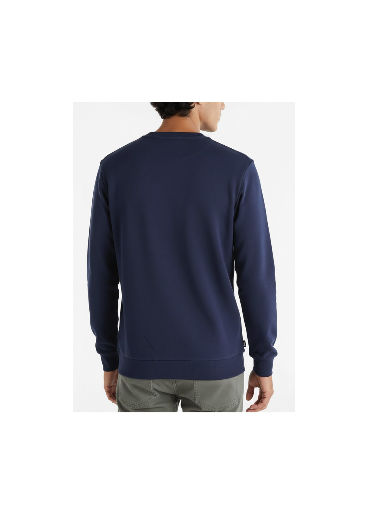 Sudadera De Cuello Redondo Básica Con Parche De Logotipo Jeans Para Hombre  Estética Masculina