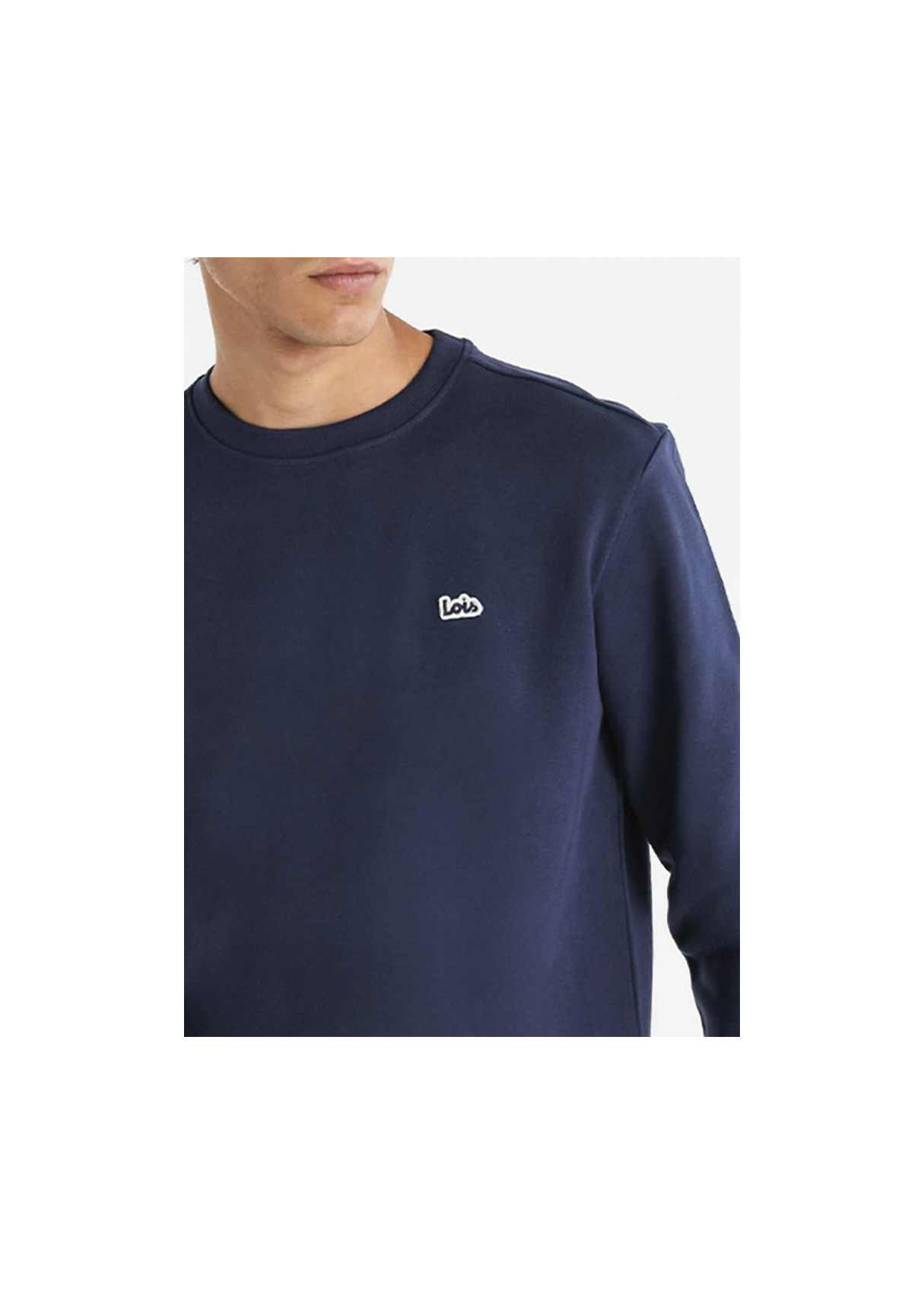 Sudadera De Cuello Redondo Básica Con Parche De Logotipo Jeans Para Hombre  Estética Masculina