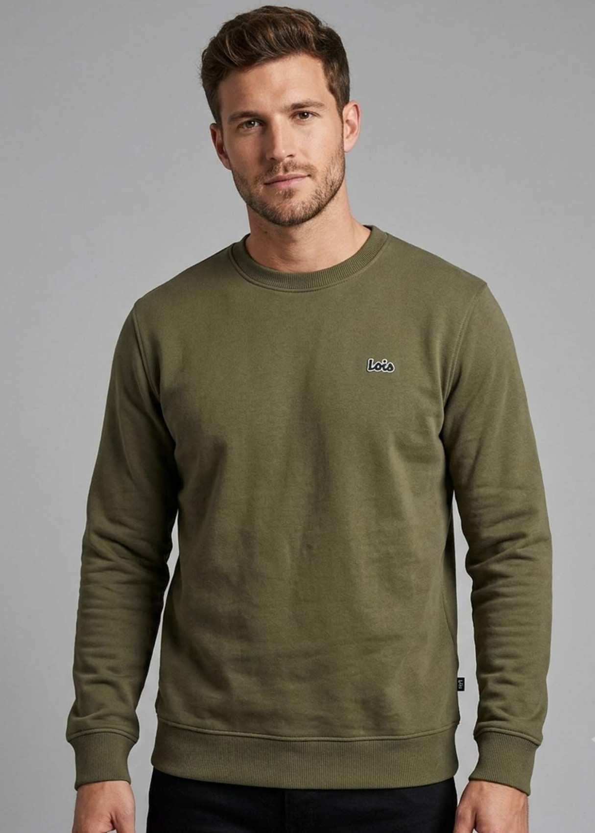 Lois Jeans Sudadera De Cuello Redondo Para Hombre Básica Con Parche De Logotipo  Diseño Funcional