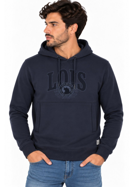 Sudadera Con Capucha Con Aplicación Jeans Para Hombre  Línea Clásica Renovada