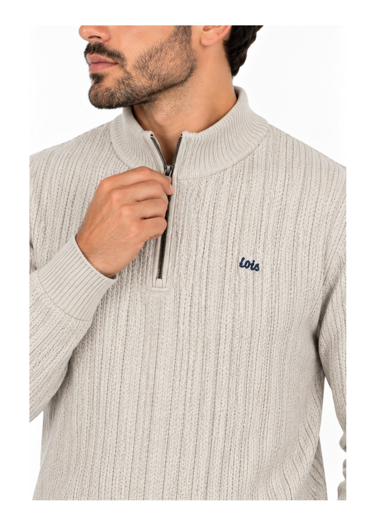 Lois Jeans Sudadera Con Cremallera Para Hombre Con Aplicación Fun  Estilo Diario