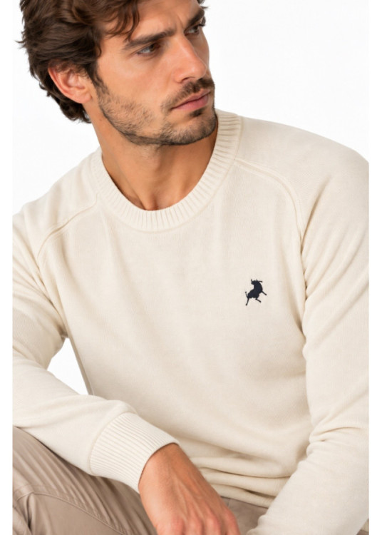 Lois Jeans Jersey De Cuello Redondo Para Hombre De Punto Básico Con Bordado  Fondo De Armario