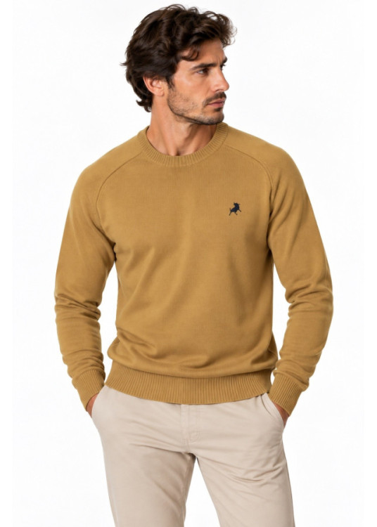 Jersey De Cuello Redondo Jeans Para Hombre De Punto Básico Con Bordado  Colección De Invierno