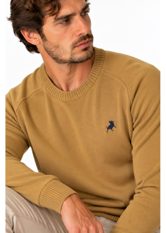 Jersey De Cuello Redondo Jeans Para Hombre De Punto Básico Con Bordado  Colección De Invierno