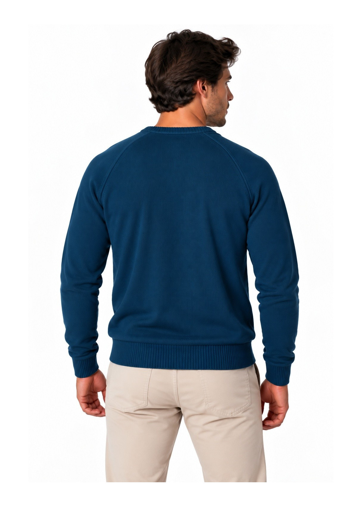 Jersey De Cuello Redondo De Hombre Jeans De Punto Básico Con Bordado  Versatilidad Diaria