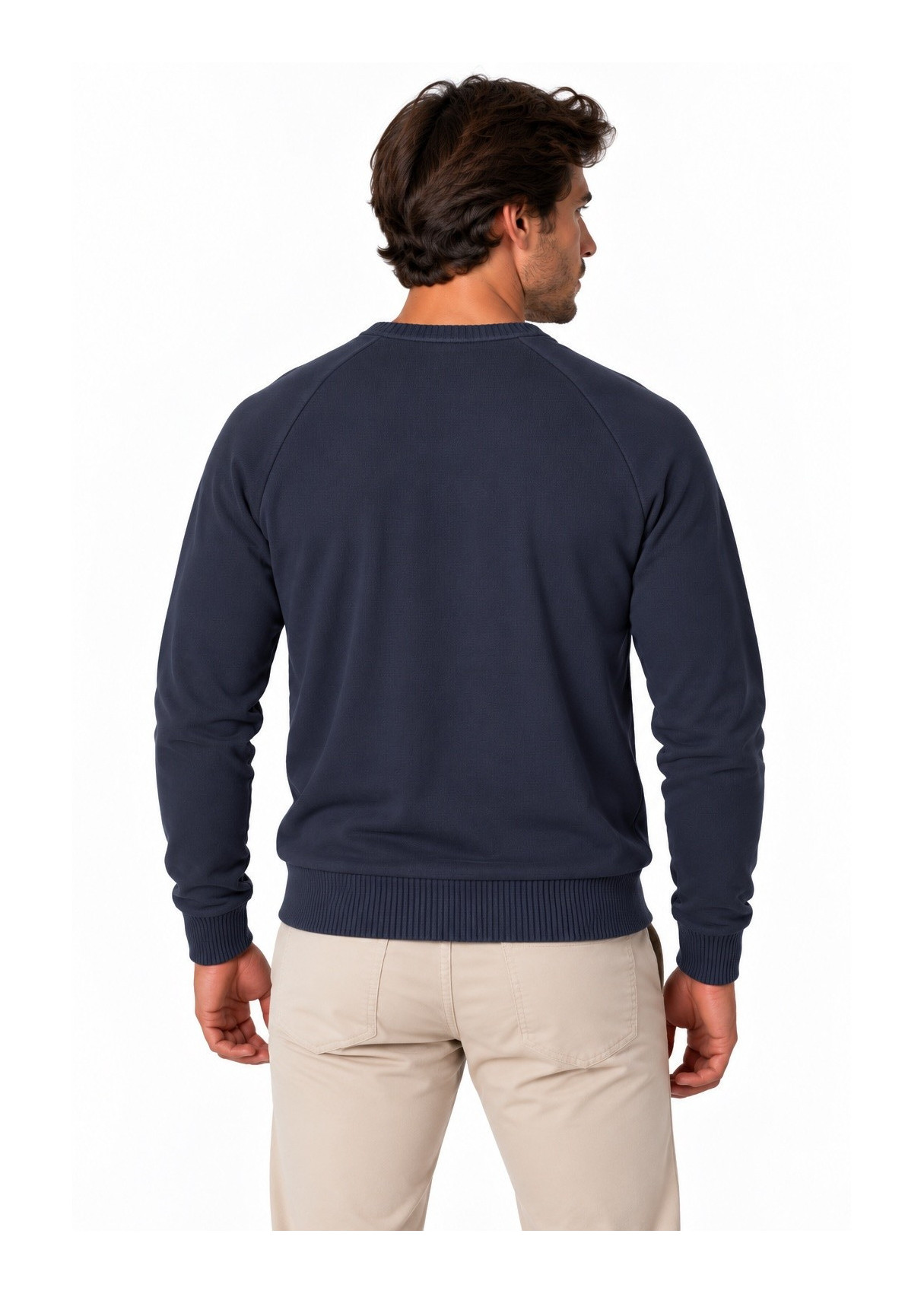 Jersey De Cuello Redondo De Punto Básico Con Bordado Jeans Para Hombre  Estética Masculina