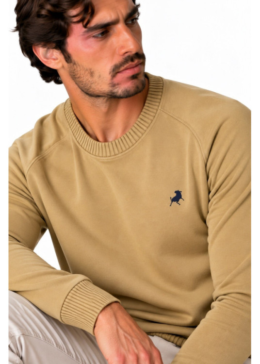 Jersey De Cuello Redondo Jeans Para Hombre De Punto Básico Con Bordado  Para Tiempo Libre