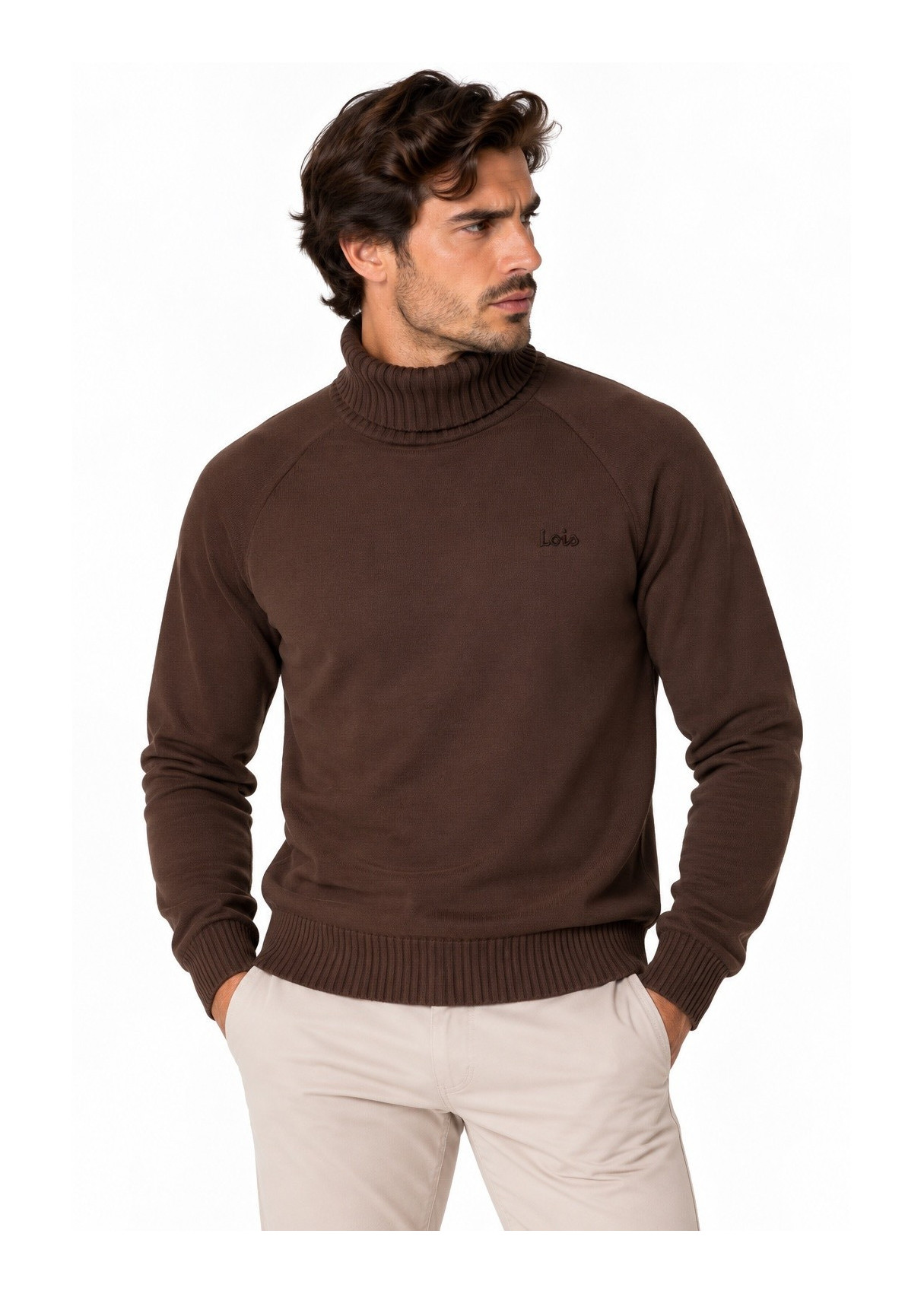 Lois Jeans Jersey De Cuello Cisne Para Hombre De Punto Básico Con Bordado  Acabado Actual