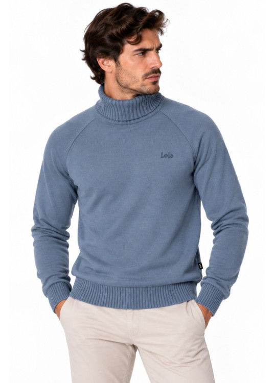 Jersey De Cuello Cisne Jeans Para Hombre De Punto Básico Con Bordado  Para Looks Informales